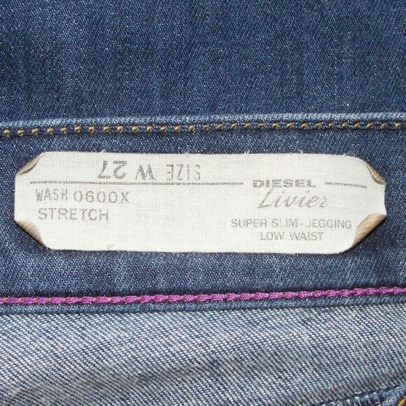 DIESEL Jeans, 27, LIVIER Jeggings, Skinny, Zipper fly, Back pockets, Blue - Picture 12 of 14